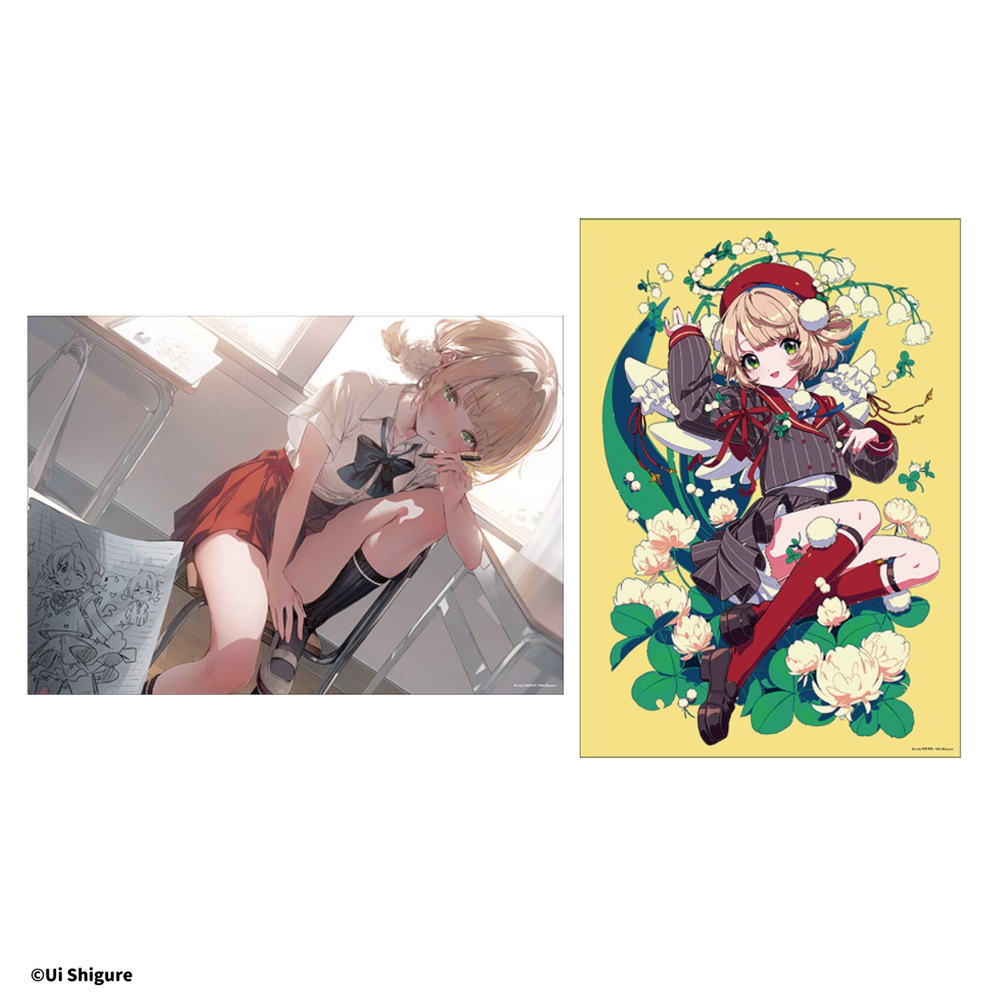 【予約】羽衣しぐれアートカフェ | 【日本語版】A3半透明ポスターセットB(アーティスト:海坊主、来澄れいき)