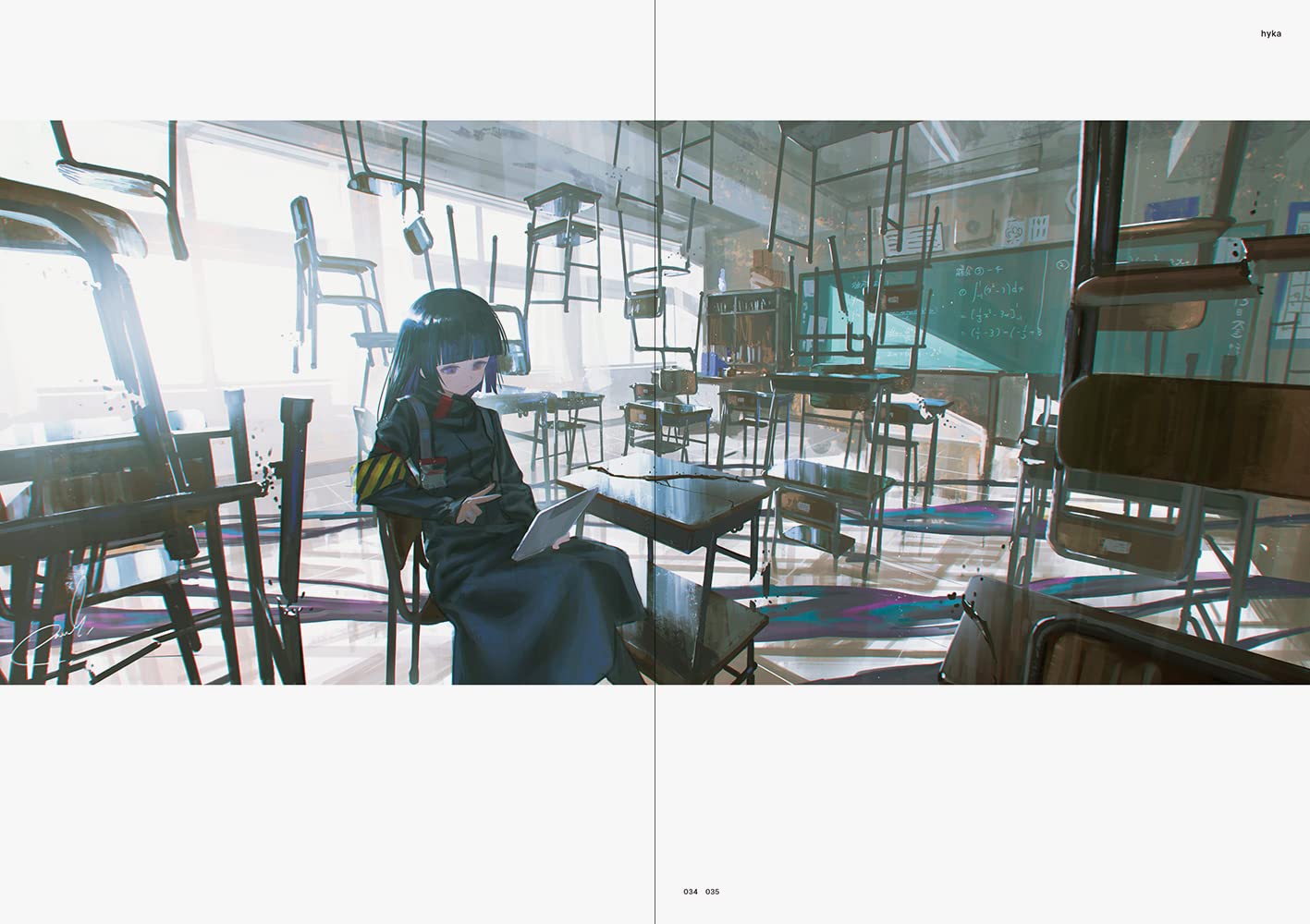 【Ready Stock】【Japanese Painting Album】【れおえん】 Gray flower hyka