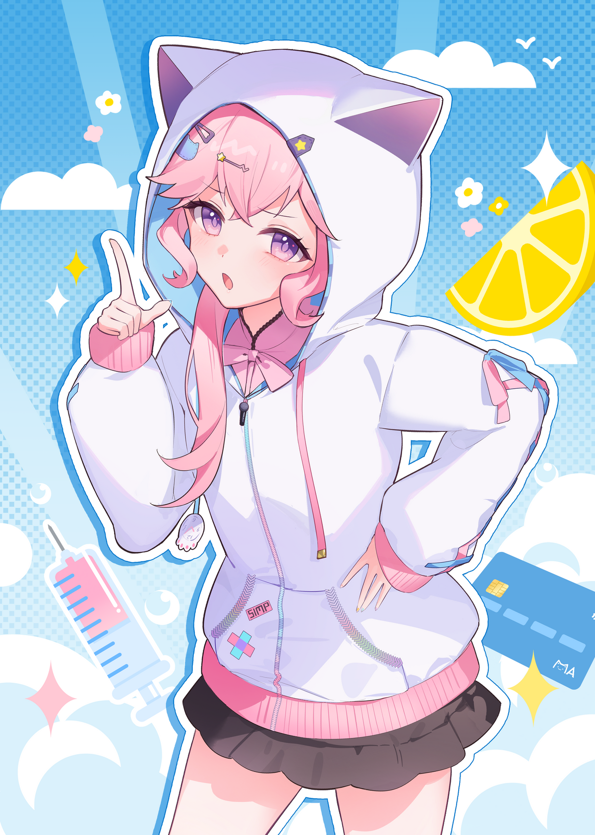 陽葵眠猫 Fan Art — 夏日造型
