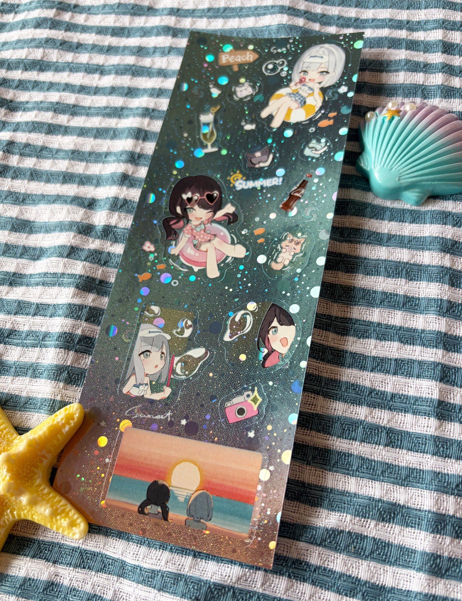 Summer Escape 太空泡泡雷射圖鑑貼紙實物